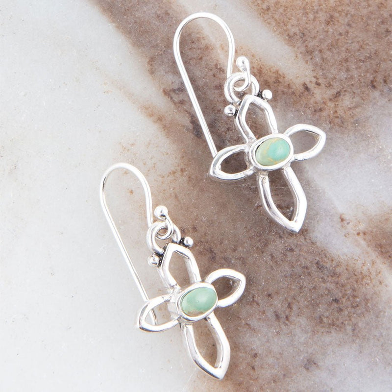 Open Arms Turquoise Cross Earrings - Barse Jewelry