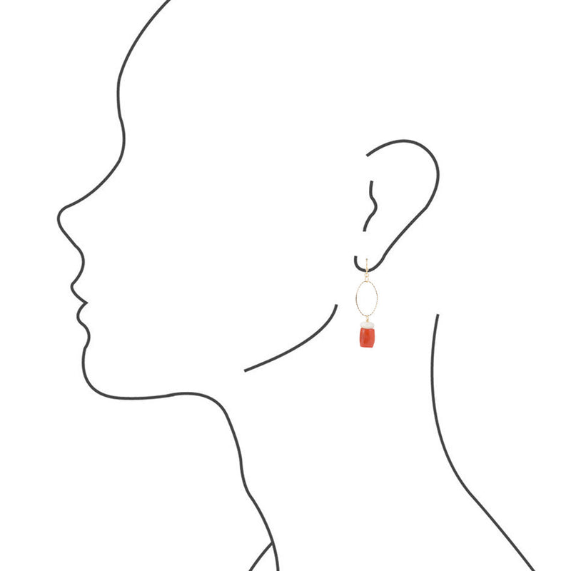 Orange Coral Cream Earrings - Barse Jewelry