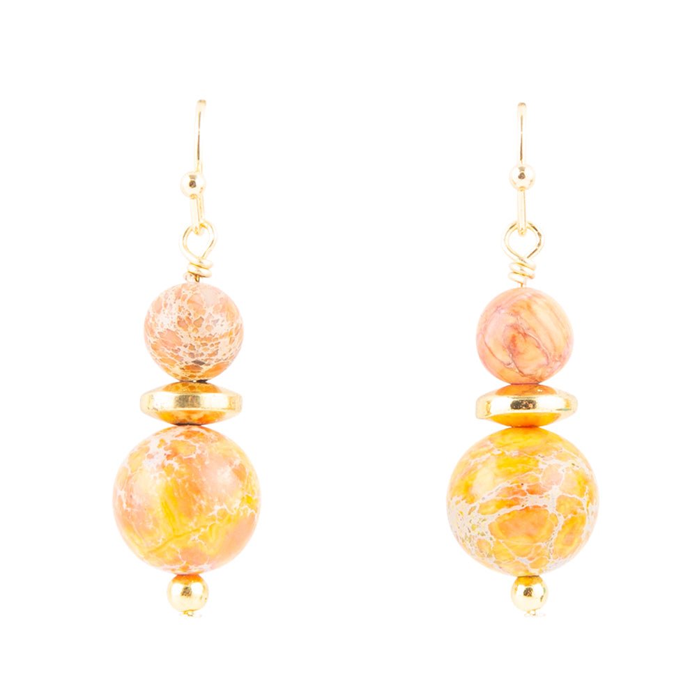 Orange Jasper Drop Earrings - Barse Jewelry