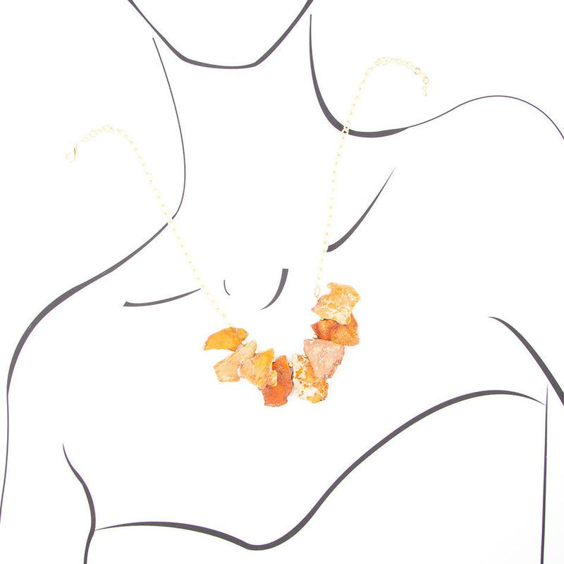 Orange Jasper Slab Necklace - Barse Jewelry