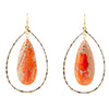Orange Jasper Teardrop Statement Earring - Barse Jewelry