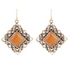 Orange Quartz and Bronze Diamond Earrings - Barse Jewelry