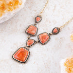 Orange Sponge Coral Braided Bronze Necklace - Barse Jewelry