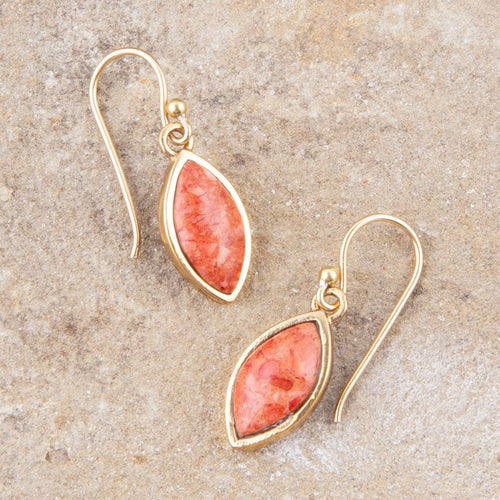 Orange Sponge Coral Drop Earring - Barse Jewelry