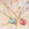 Orange Sponge Coral Heart Pendant and Bronze Necklace - Barse Jewelry