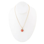 Orange Sponge Coral Heart Pendant and Bronze Necklace - Barse Jewelry
