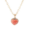 Orange Sponge Coral Heart Pendant and Bronze Necklace - Barse Jewelry