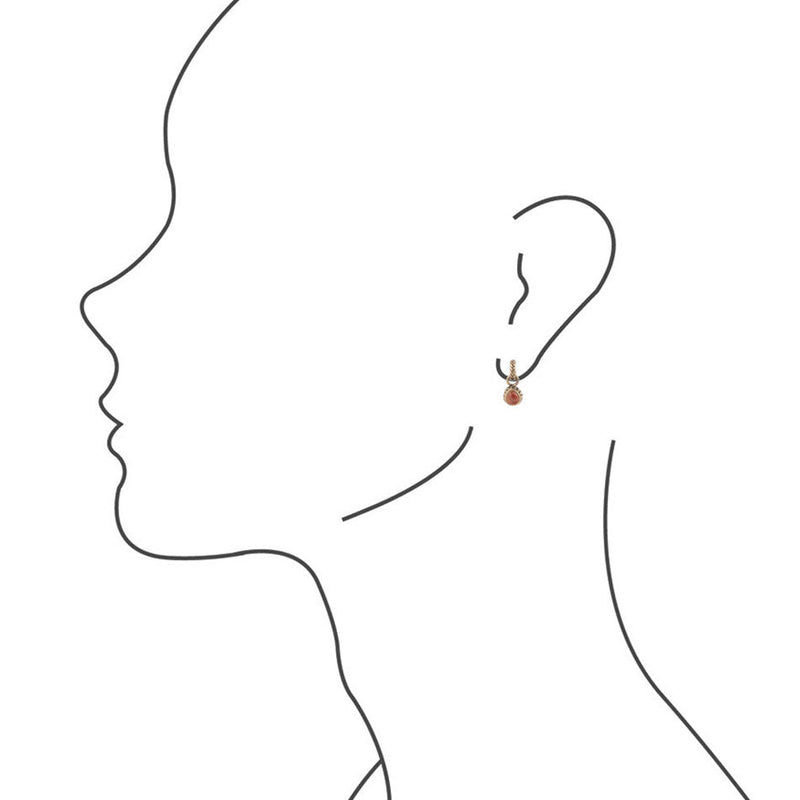 Orange Sponge Coral Roped Charm Earring - Barse Jewelry