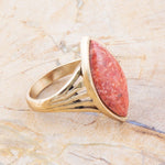 Orange Sponge Coral Spark Ring - Barse Jewelry