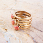 Orange Sponge Coral Stacking Ring Set - Barse Jewelry