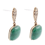 Ornate Green Aventurine and Bronze Earrings - Barse Jewelry