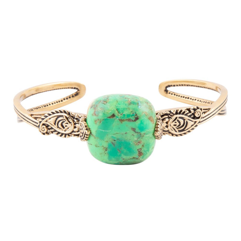 Ornate Lime Turquoise Cuff - Barse Jewelry