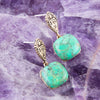 Ornate Lime Turquoise Post Top Earrings - Barse Jewelry