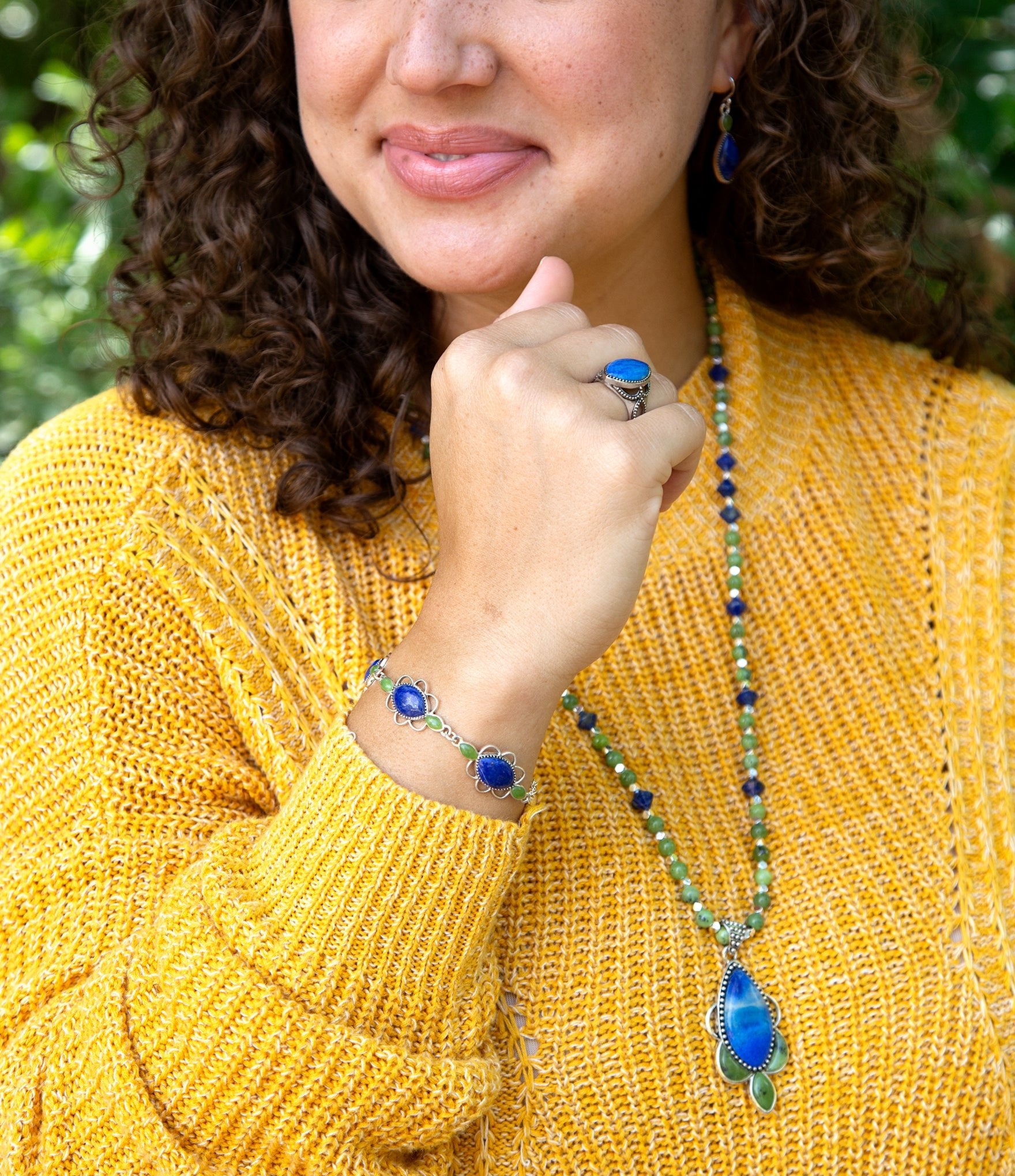 Oxford Lapis and Jade Bracelet - Barse Jewelry
