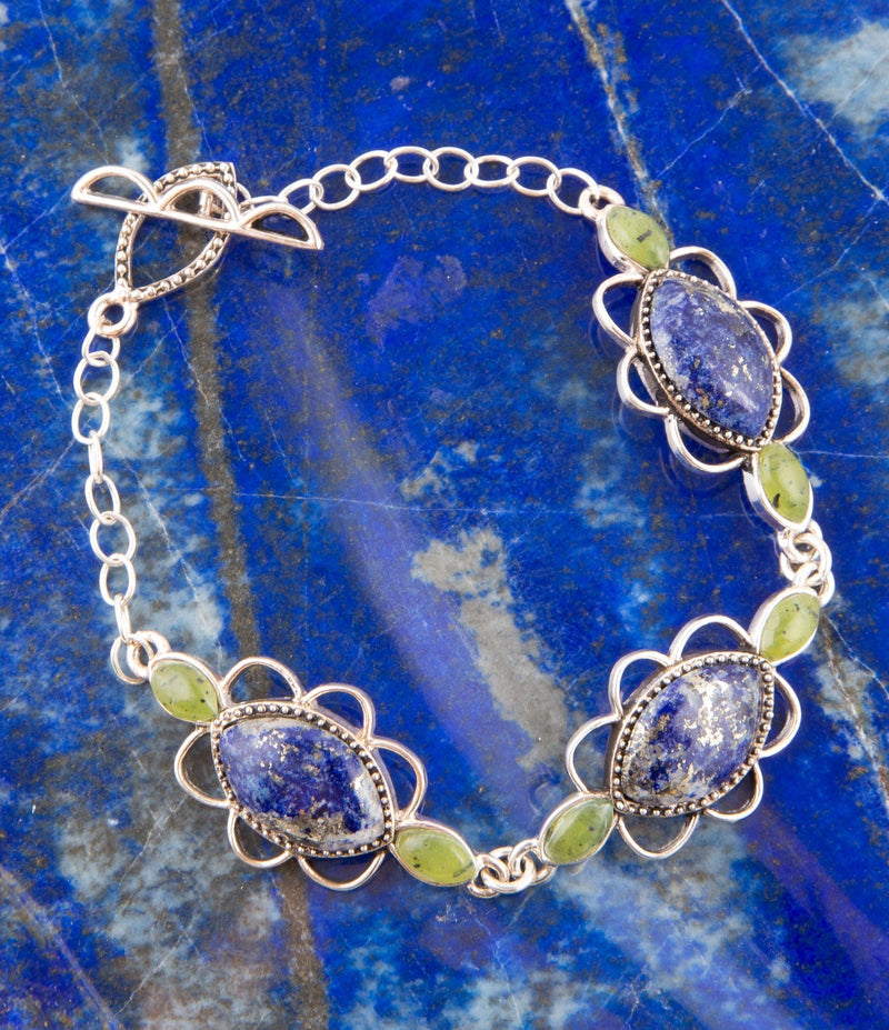 Oxford Lapis and Jade Bracelet - Barse Jewelry