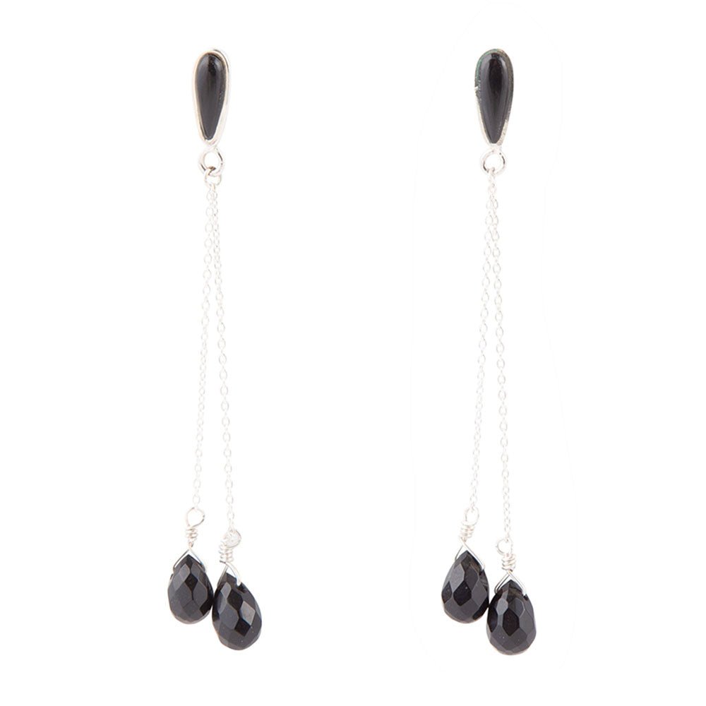 Palios Black Onyx Cascade Post Earrings - Barse Jewelry