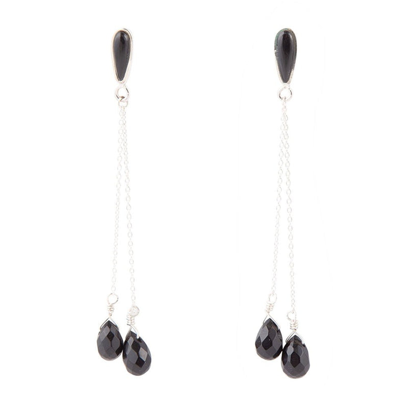Palios Black Onyx Cascade Post Earrings - Barse Jewelry