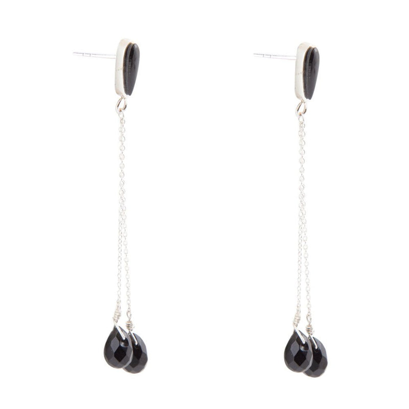 Palios Black Onyx Cascade Post Earrings - Barse Jewelry