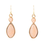 Peach Aventurine and Bronze Drop Earrings - Barse Jewelry
