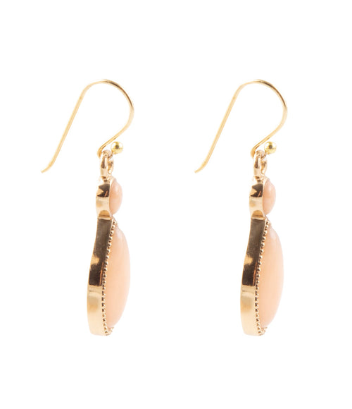 Peach Aventurine and Bronze Drop Earrings - Barse Jewelry