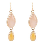 Peach Aventurine and Yellow Jade Drop Earrings - Barse Jewelry