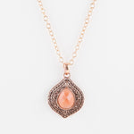 Peach Aventurine Pendant and Copper Necklace - Barse Jewelry