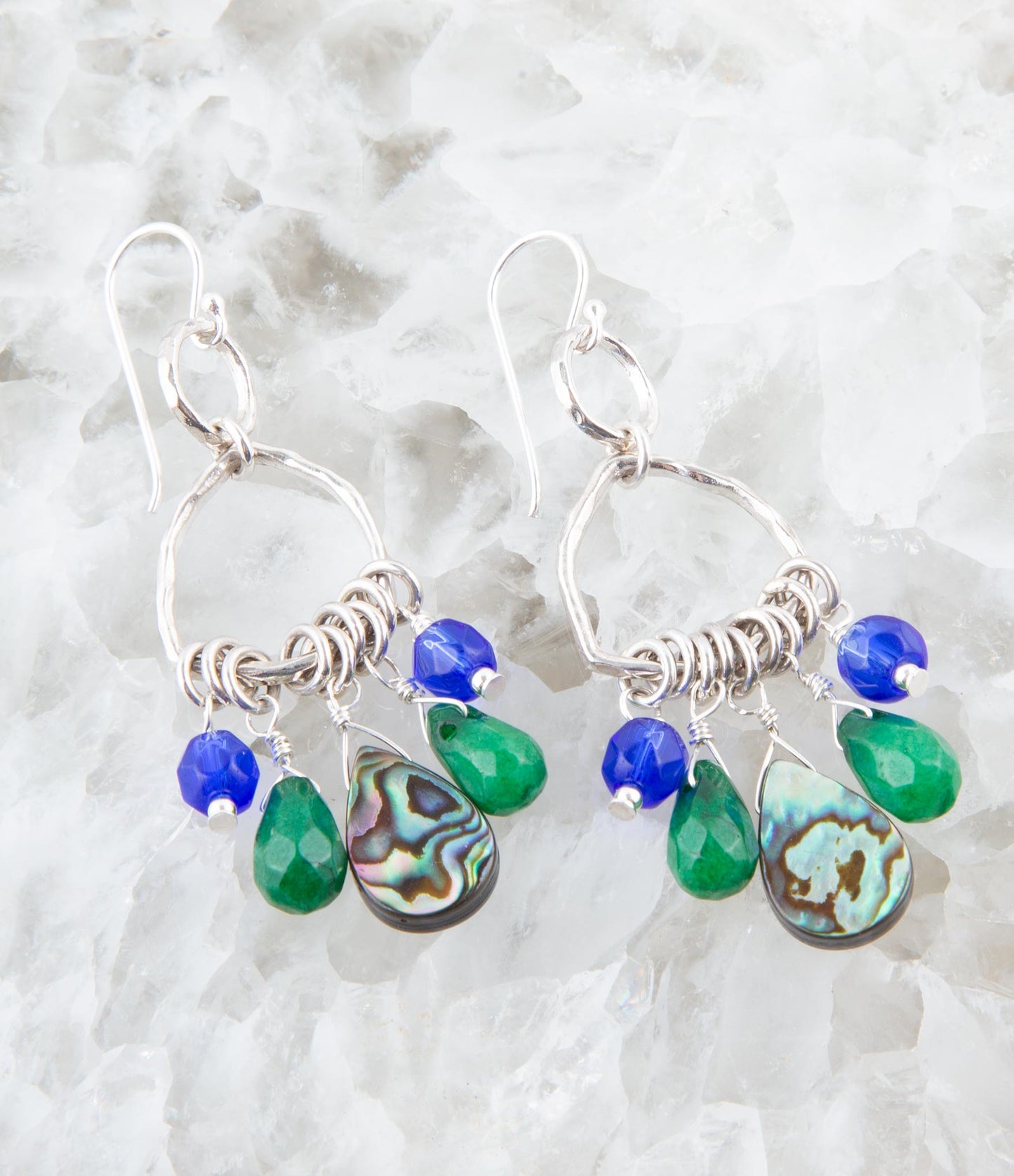 Peacock Abalone Drop Earrings - Barse Jewelry