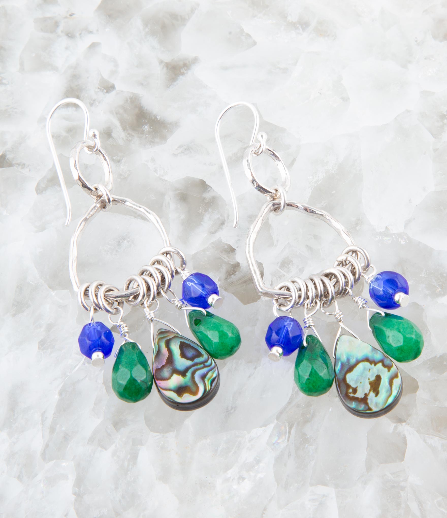 Peacock Abalone Drop Earrings - Barse Jewelry