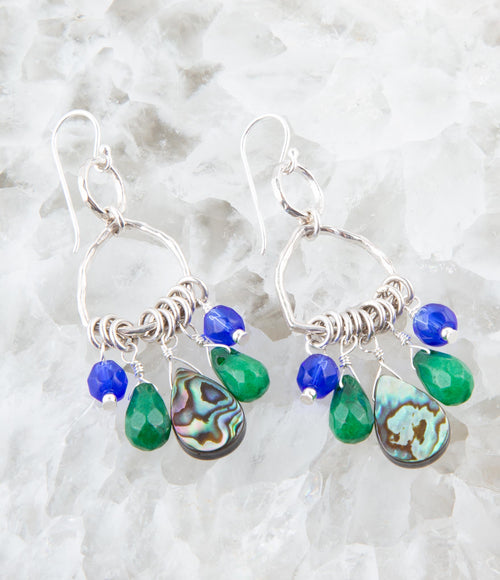 Peacock Abalone Drop Earrings - Barse Jewelry