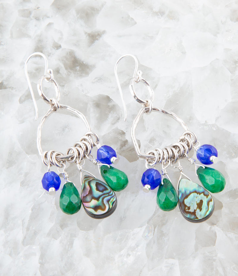 Peacock Abalone Drop Earrings - Barse Jewelry