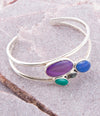 Peacock Multi-Stone and Sterling Silver Cuff Bracelet - Barse Jewelry