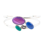 Peacock Multi-Stone and Sterling Silver Cuff Bracelet - Barse Jewelry