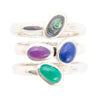 Peacock Multi-Stone and Sterling Silver Ring Set - Barse Jewelry