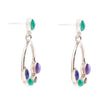 Peacock Multi-Stone Sterling Silver Earrings - Barse Jewelry