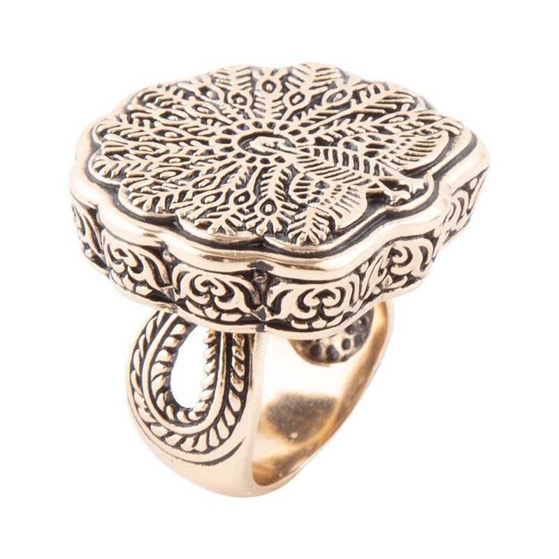 Peacock Proud Bronze Ring - Barse Jewelry
