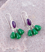 Peacock Purple Agate Drop Earrings - Barse Jewelry
