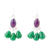 Peacock Purple Agate Drop Earrings - Barse Jewelry