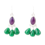 Peacock Purple Agate Drop Earrings - Barse Jewelry