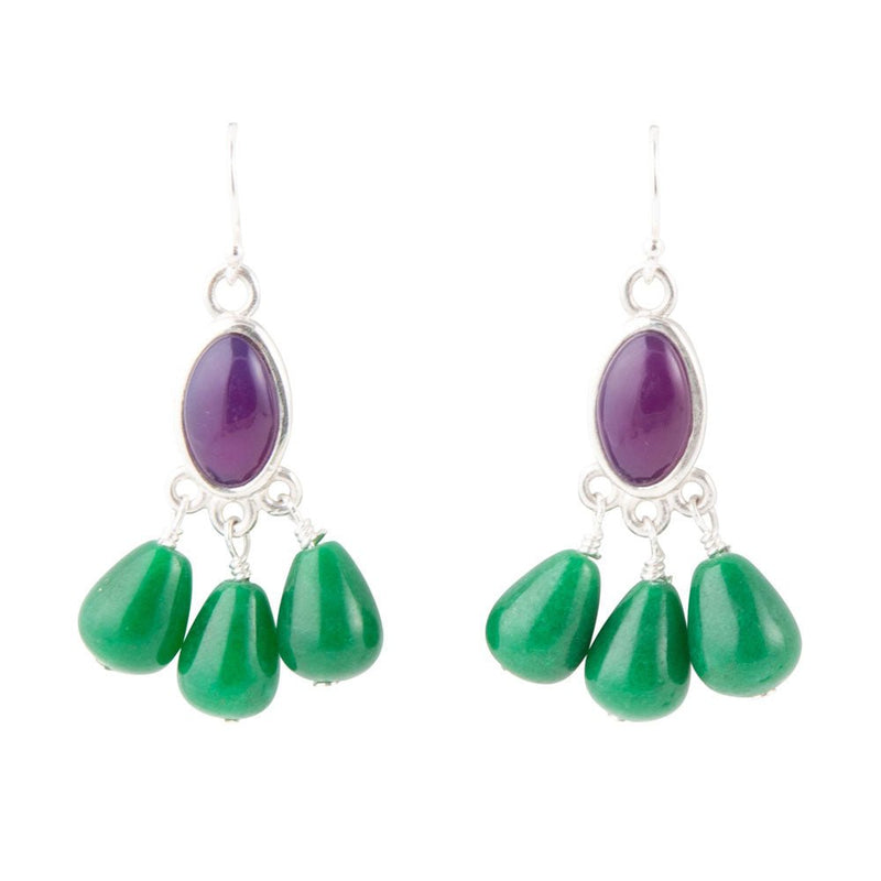 Purple agate earrings outlet