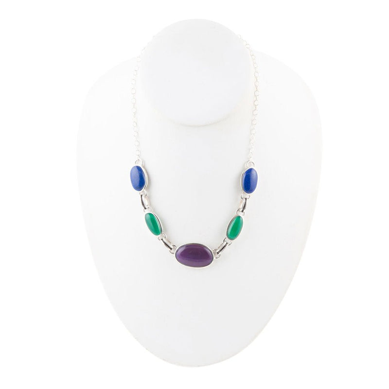 Peacock Purple Agate Multistone Necklace - Barse Jewelry