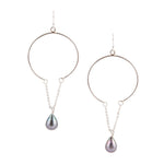 Pearl And Chain Earring - Sterling Silver - Barse Jewelry