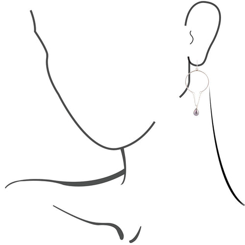 Pearl And Chain Earring - Sterling Silver - Barse Jewelry