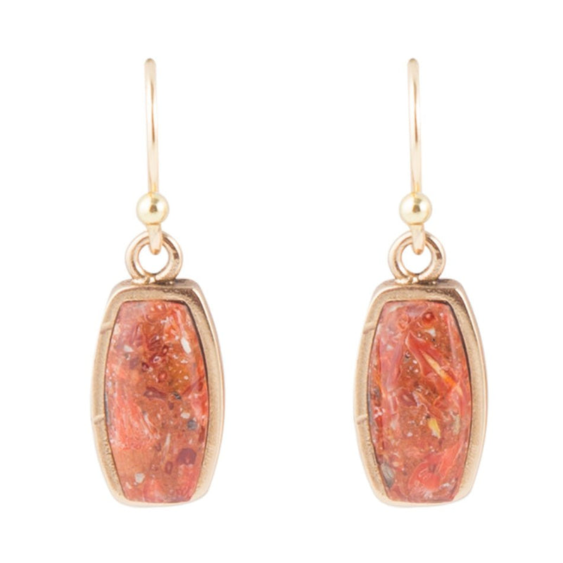 Perfect Drop Orange Sponge Coral Earrings - Barse Jewelry