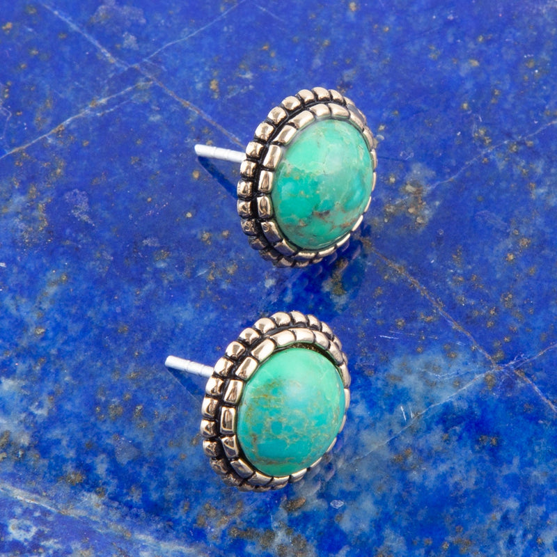 Perfect Post Lime Turquoise Stud Earrings - Barse Jewelry