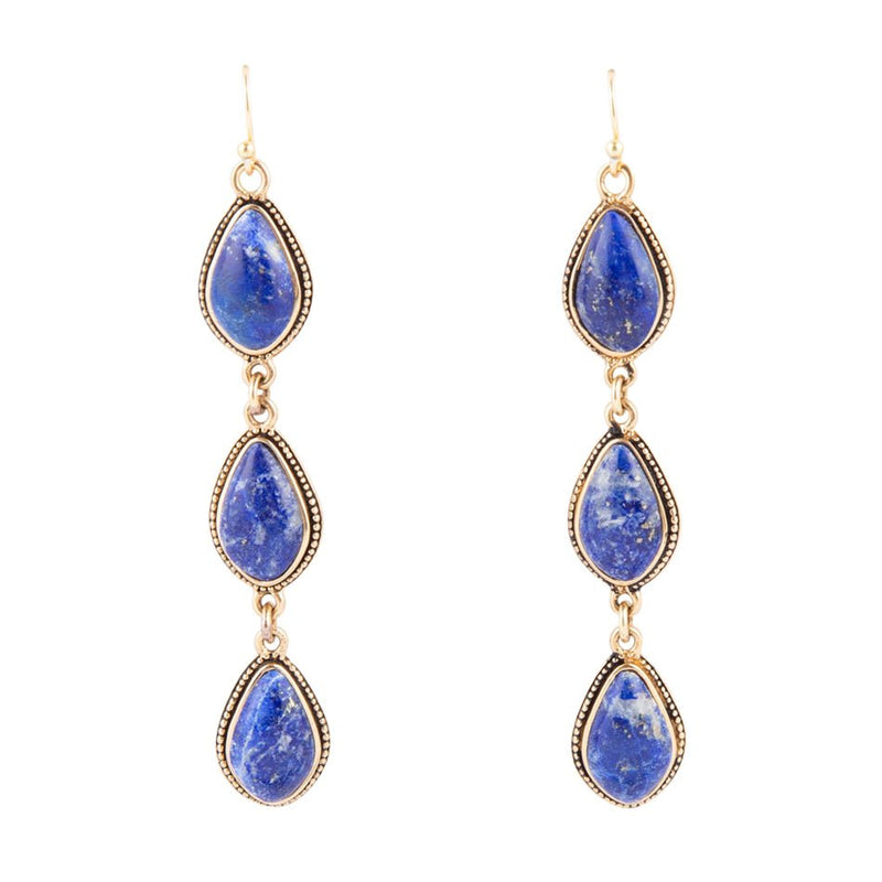 Persian Blue Lapis Drop Earrings - Barse Jewelry