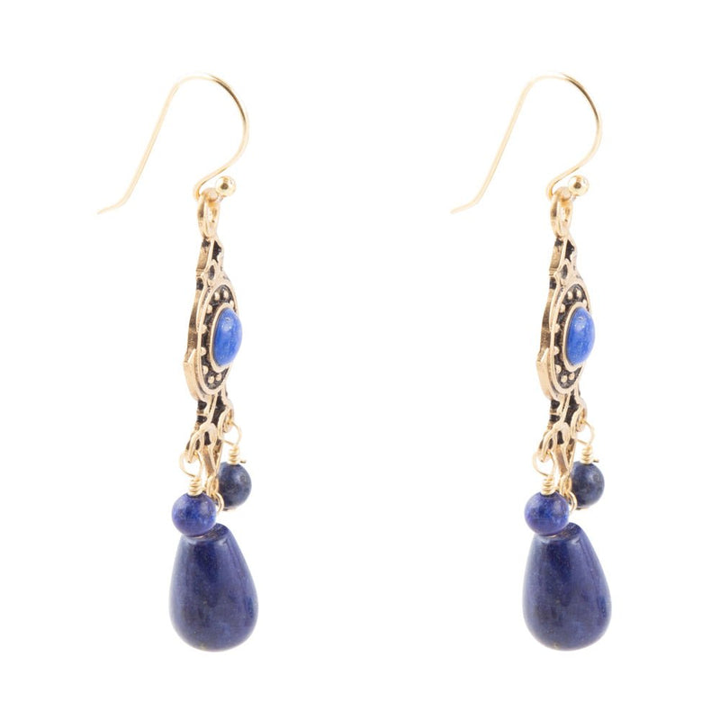 Phantom Lapis and Bronze Earrings - Barse Jewelry