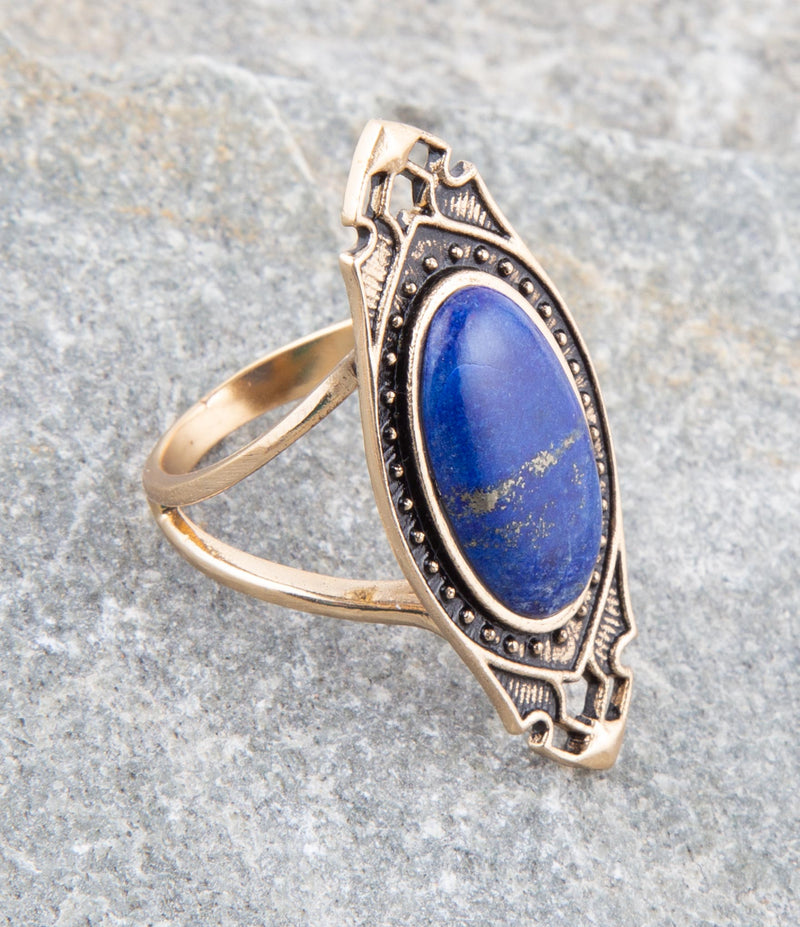 Phantom Lapis and Bronze Ring - Barse Jewelry