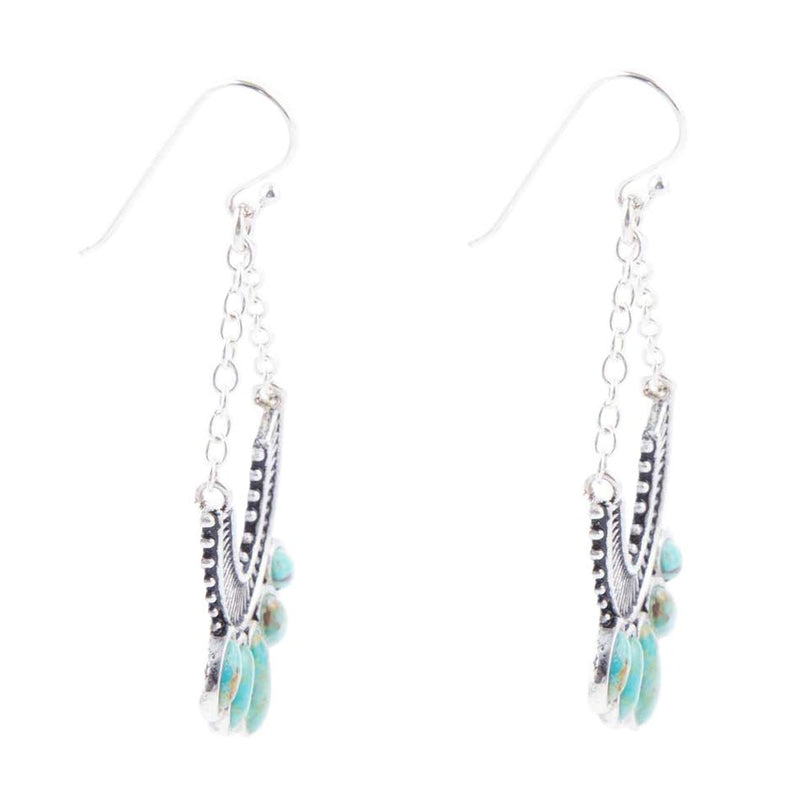 Phantom Turquoise and Sterling Silver Chandelier Earrings - Barse Jewelry