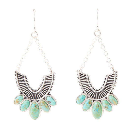 Phantom Turquoise and Sterling Silver Chandelier Earrings