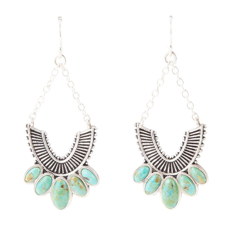 Phantom Turquoise and Sterling Silver Chandelier Earrings - Barse Jewelry